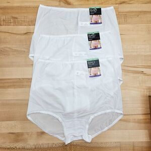 3 Bali Skimp Skamp Brief Panty XL 8 Full Coverage Nylon Panties NWT 2633